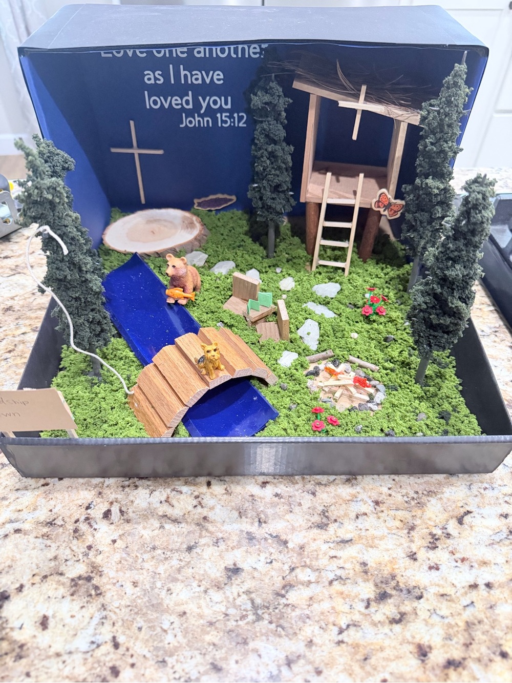 Bridge to Terabithia school model project custom tree house